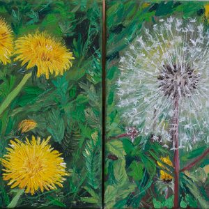 "Dandelions (Set of 2)" – Original Oil Paintings by Mark Kircak