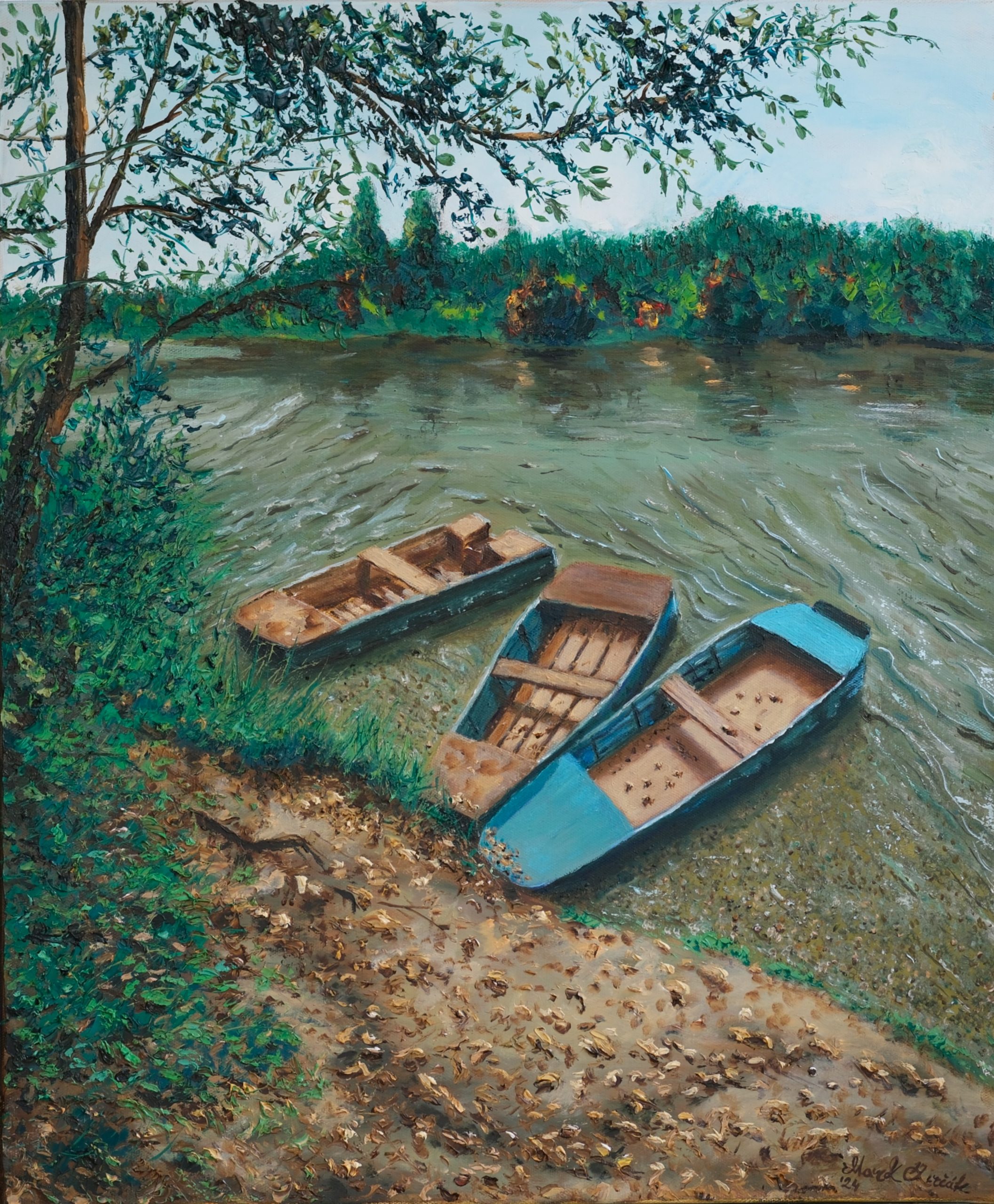 "Boats" – Original Oil Painting by Mark Kircak
