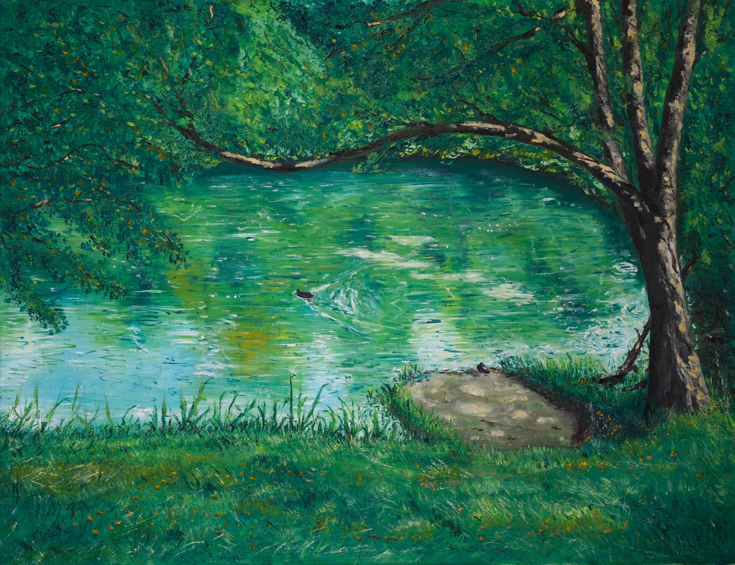 "Green Lake" – Original Oil Painting by Mark Kircak