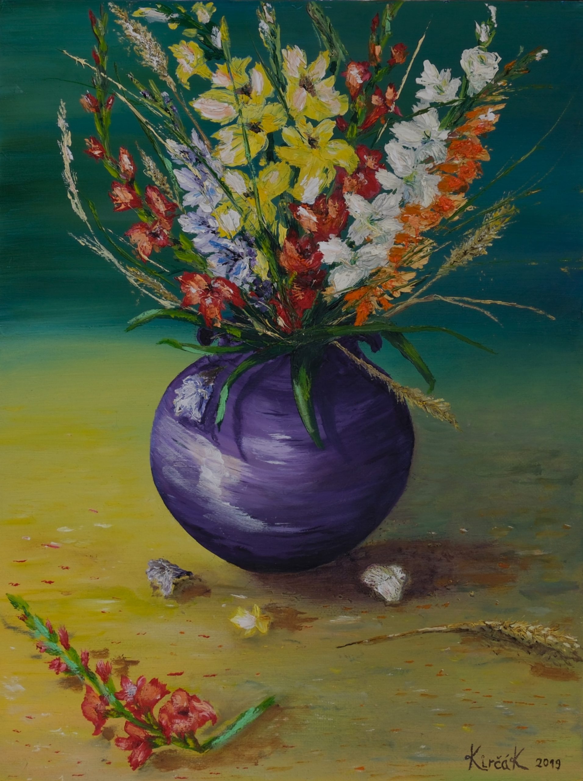 "Flowers in a Vase" – Original Oil Painting by Mark Kircak