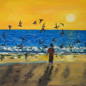 Seagulls at Sunset